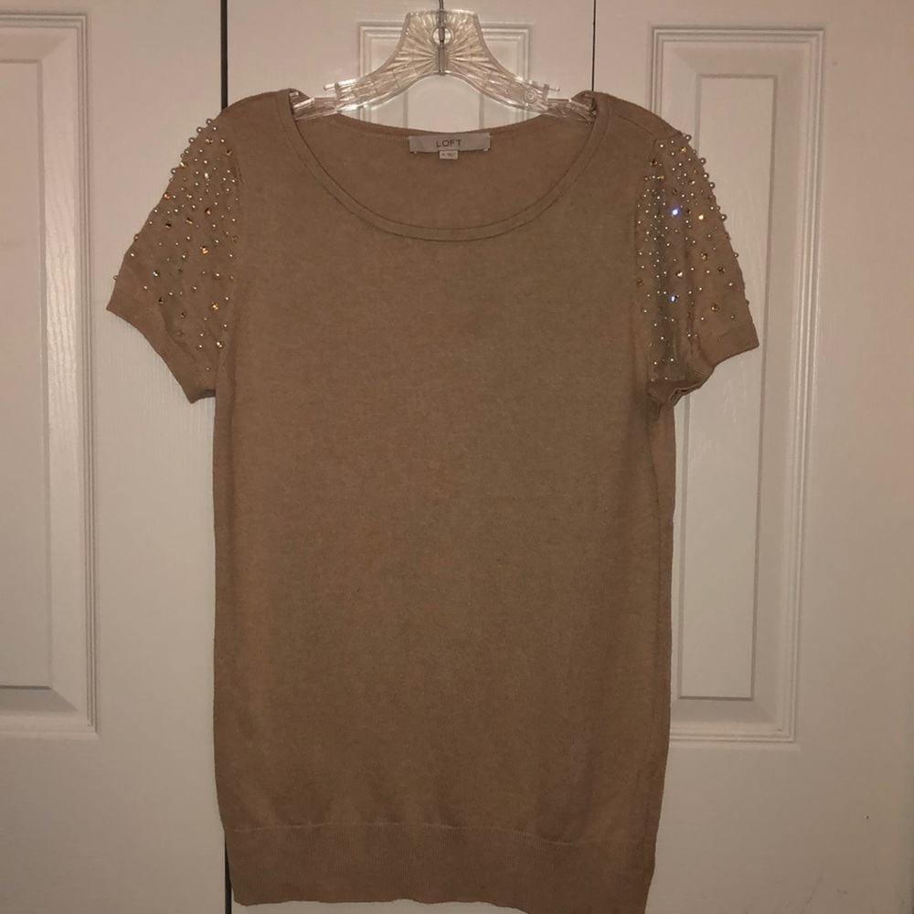 LOFT Embellished Shoulder Top